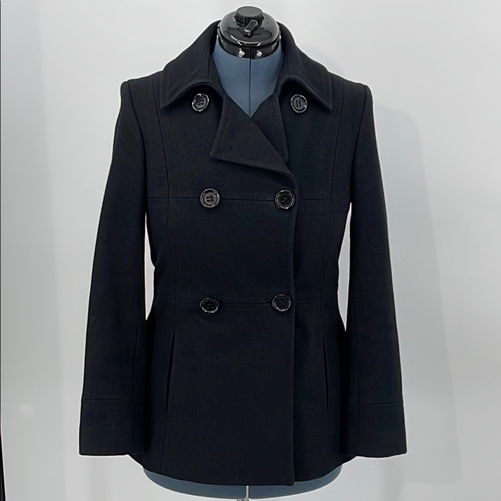 MARVIN RICHARDS NEW YORK WOMENS SIZE S Stylish Black Peacoat - Picture 1 of 8